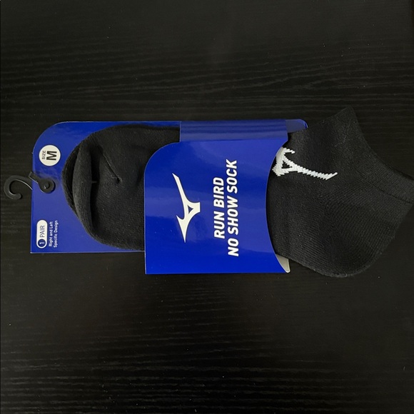 Mizuno Run Bird Black No Show Socks - Picture 1 of 2